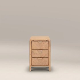 Winslow Small 3 Drawer Bedside Table | Natural