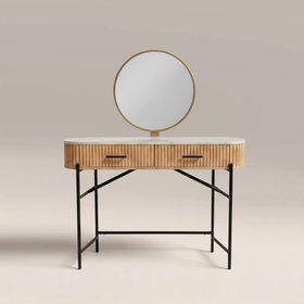 Oliver Dressing Table | White Marble & Natural