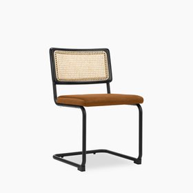 Kenton Dining Chair | Caramel Brown Sustainable Mohair Velvet & Black