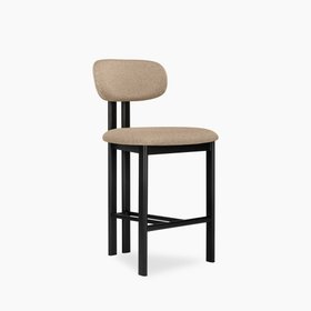 Arbor Kitchen Stool | Latte Sustainable Fabric & Black