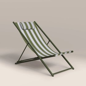 Lua Folding Deck Chair | Moss Green Stripe