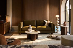 Halton 2 Seater Sofa | Moss Green Sustainable Mohair Velvet