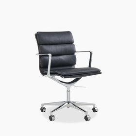 Urma Office Chair | Black Faux Leather & Chrome