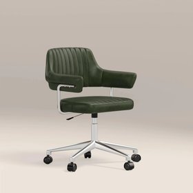 Mindy Office Chair | Vintage Green Faux Leather & Chrome
