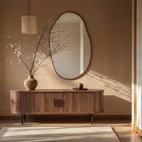 Dutton Pond Wall Mirror, 110 x 60 cm | Walnut