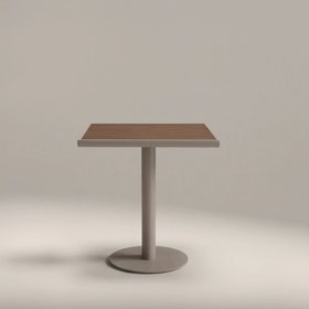 Cole 2 Seat Square Garden Bistro Table | Walnut  & Taupe