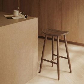Hatton Wooden Kitchen Stool | Walnut