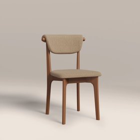 Nobu Dining Chair | Latte Sustainable Fabric & Walnut
