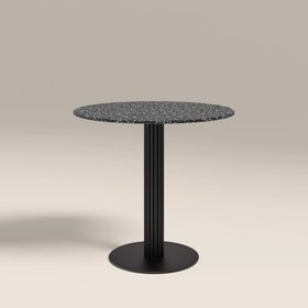 Rafferty 2 Seat Round Cafe Table | Black Terrazzo & Black