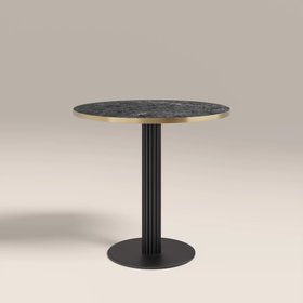 Rafferty 2 Seat Round Cafe Table | Black Marble Effect & Black