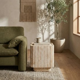 Osmond Square Side Table | Natural Travertine Effect