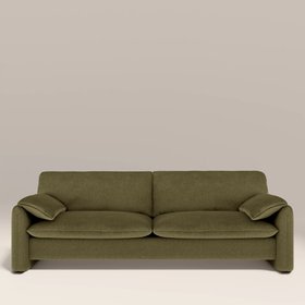 Haven 3 Seater Sofa | Moss Green Sustainable Mohair Velvet