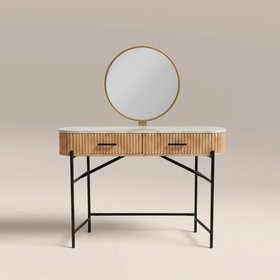 Oliver Dressing Table | White Marble & Natural
