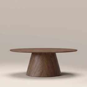 Finnley Oval Wooden Coffee Table | Walnut