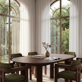 Skylar 6-8 Seat Oval Extendable Wooden Dining Table | Walnut