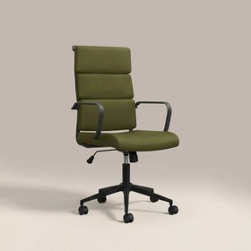 Mae High Back Office Chair | Olive Green Sustainable Velvet & Black