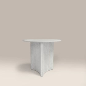 Jace Set of 2 Round Coffee Tables | White Carrara Honed Marble Effect Stone