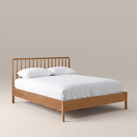 Eva Wooden Double Bed | Oak
