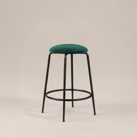 Regent Kitchen Stool | Teal Sustainable Velvet & Black