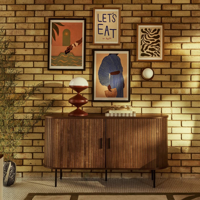 Mika Wooden Sideboard | Walnut & Black