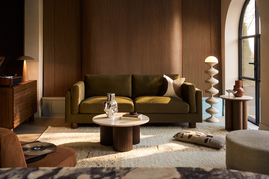 Halton 2 Seater Sofa | Moss Green Sustainable Mohair Velvet