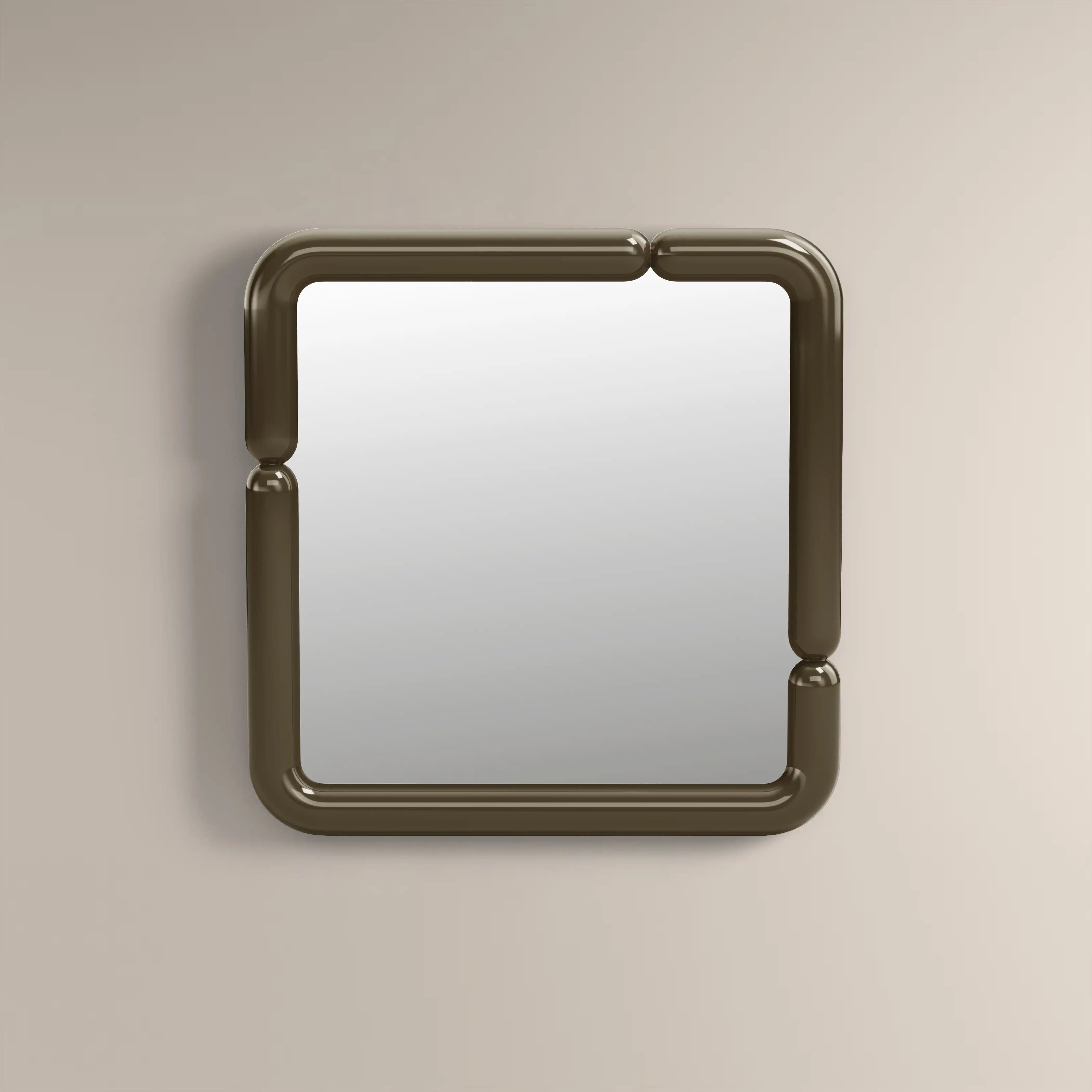 Alana Square Wall Mirror, 90 cm |  High Gloss Clay Green