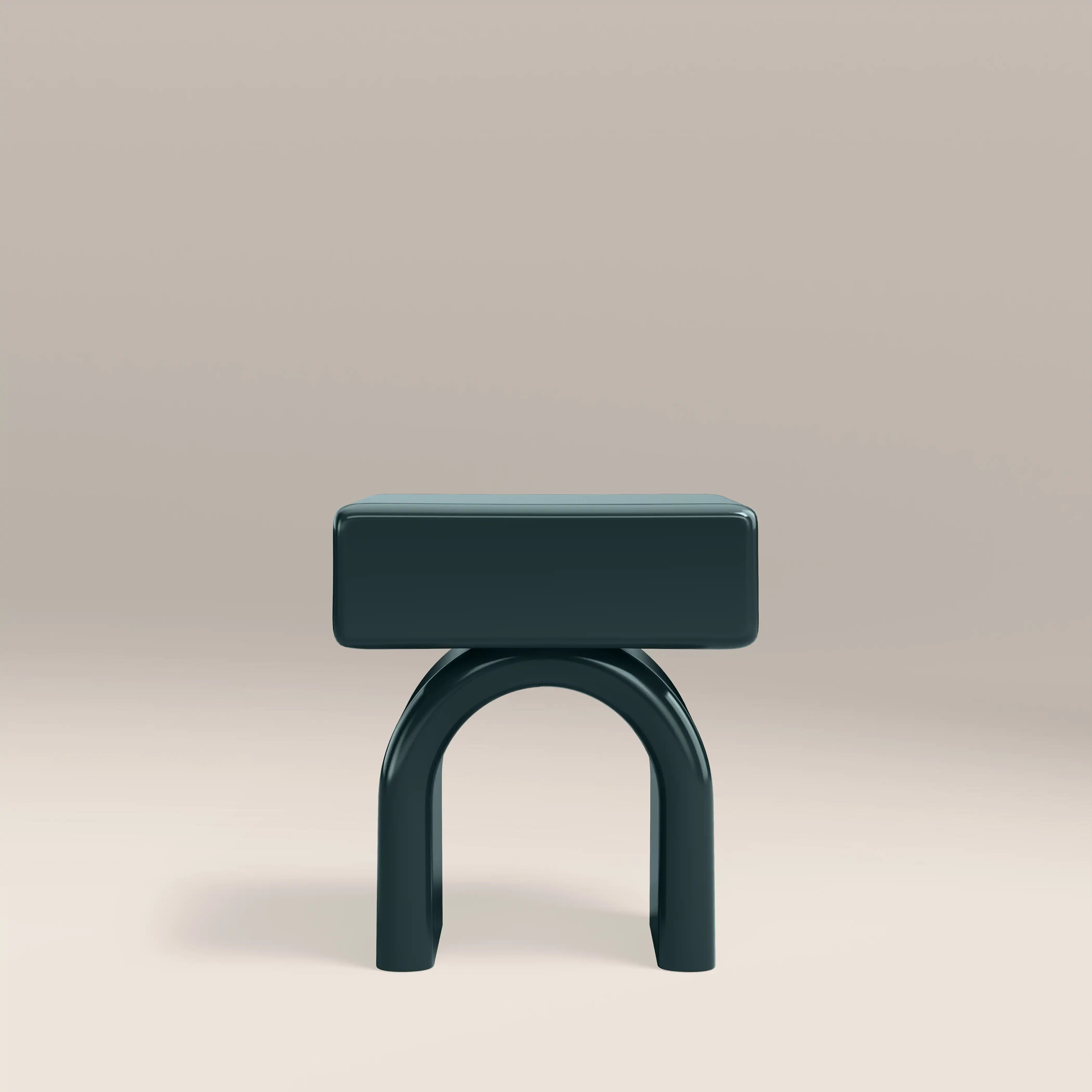 Kudo 1 Drawer Rectangle Bedside Table | High Gloss Emerald Green