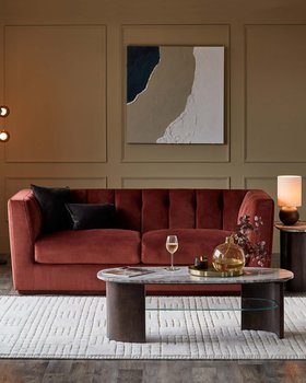 Danetti, Valentina 2 Seater Sofa In Red Velvet