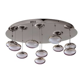 Danetti, Nina LED Adjustable 10 Pendant In Silver Chrome With Clear Glass, £349