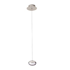 Danetti, Nina LED Adjustable Single Pendant In Silver Chrome With Clear Glass, £49