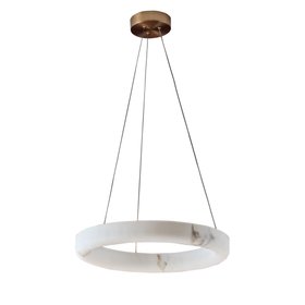 Danetti, Sadie Small Round Pendant Light In Natural Alabaster Look Stone, £229