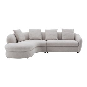 Danetti, Ottilie Natural Fabric Left Hand Corner Chaise Sofa