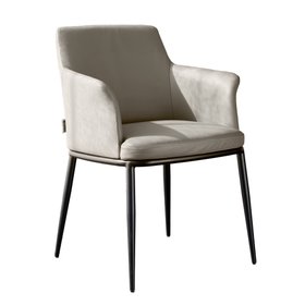 Danetti, Logan Light Grey Leather Dining Chair, £249 Each