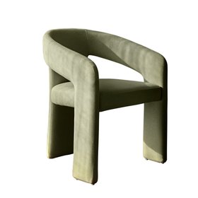 Danetti, Asher Dining Chair In Olive Green Fabric, £229