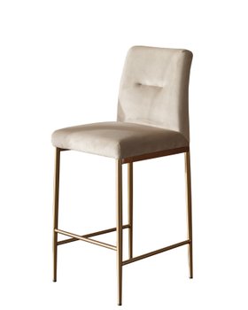 Danetti, Keira Champagne Velvet And Brass Static Bar stool