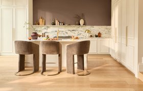 Danetti, Leighton Mocha Chenille Brushed Bronze Cantilever Bar Stool £349 Each