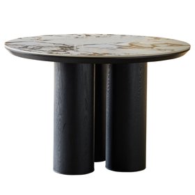 Danetti, Lena 4 Seater Dining Table In White Calacatta Ceramic