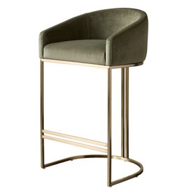 Danetti, Dakota olive green velvet bar stool