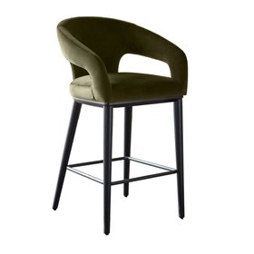 Danetti, Heath olive green velvet bar stool