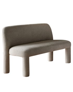 Danetti, Mason Light Grey Boucle 3 Seater Dining Bench, £399