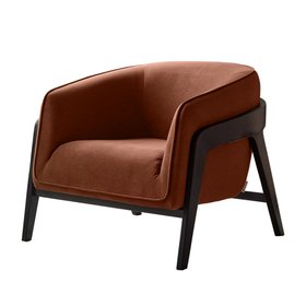 Danetti, Palmer Toffee Red Plush Fabric Occasional Chair £549