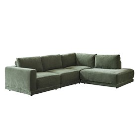 Eden Dark Green Chenille Right Hand Large Corner Chaise Sofa, £2,299