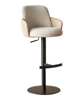Danetti, Wren Natural Fabric And Natural Faux Leather Gas Lift Bar Stool, £199