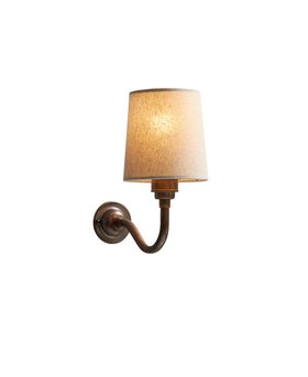 Brewers Brass Bramley Metal Wall Sconce with Linen Shade