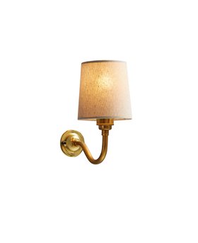 Gold Bramley Metal Wall Sconce with Linen Shade