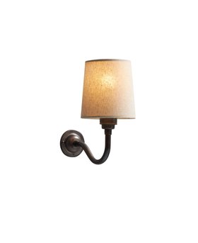 Antique Black Bramley Metal Wall Sconce with Linen Shade