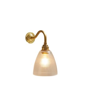 Gold Bramley Wall Light with Fluted Glass Shade