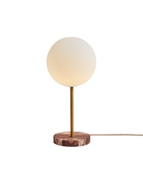 Pink Marble Table Lamp with Opal Globe