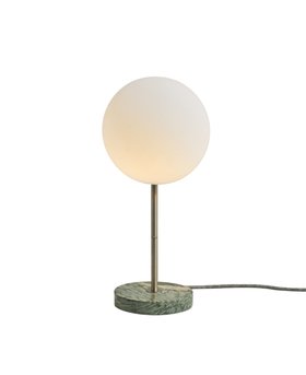 Green Marble Table Lamp with Opal Globe