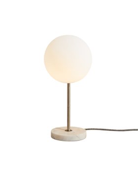 White Marble Table Lamp with Opal Globe